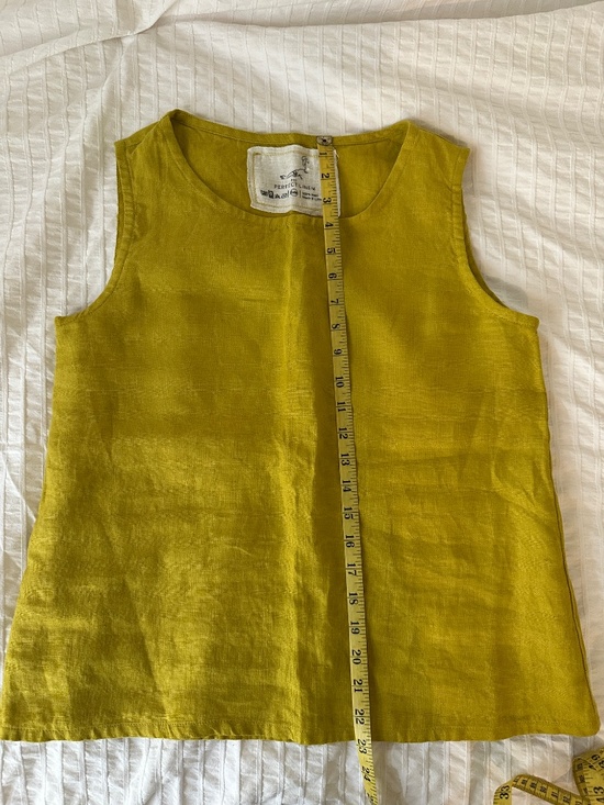 notPERFECTLINEN Tops - notPERFECT Yellow Linen VIENNA tank top Size S/M